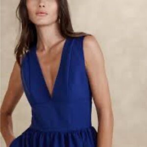 Banana Republic Royal Blue V-Neck Anisa Dress